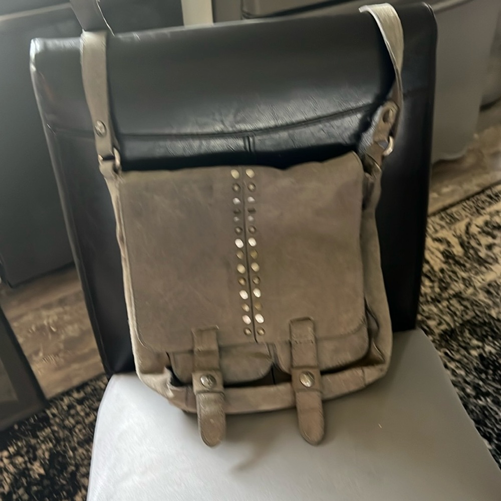 Patricia Nash grey suede armento shoulder bag